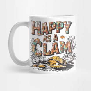 Happy as a clam, fun summer vacation travel puns tee Mug